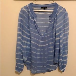 Beautiful Olivaceous sheer bluish/purple blouse